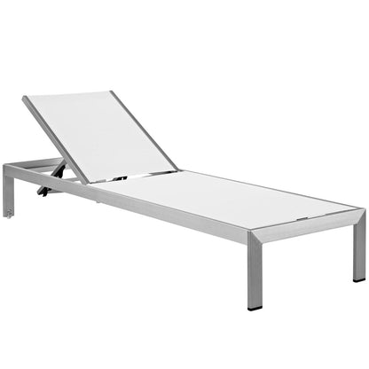 Shore Chaise and Side Table set, White, Metal 11488