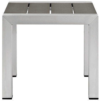 Shore Chaise and Side Table set, White, Metal 11488