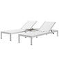 Shore 3 Piece Outdoor Patio Aluminum Set, Aluminum Metal Steel, White 13556