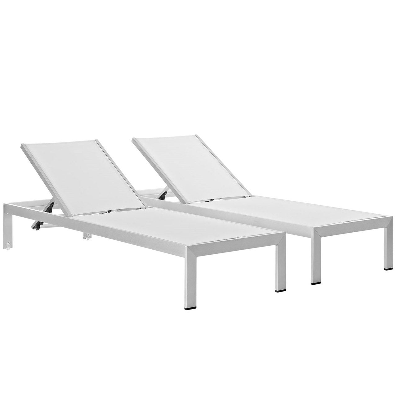 Shore Chaise Outdoor Patio Aluminum, White, Metal 11491
