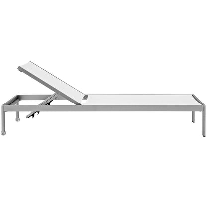 Shore Chaise Outdoor Patio Aluminum, White, Metal 11491