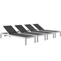Shore Chaise Outdoor Patio Aluminum, Black, Metal 11492