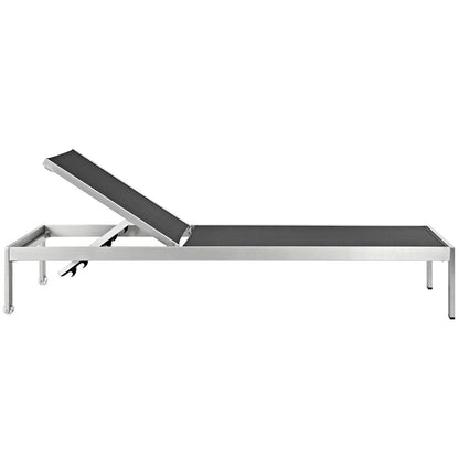 Shore Chaise Outdoor Patio Aluminum, Black, Metal 11492