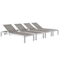 Shore Chaise Outdoor Patio Aluminum, Grey, Metal 11493