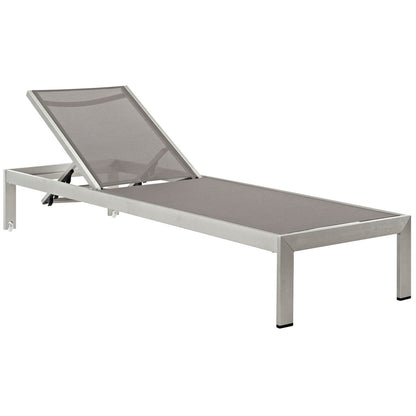 Shore Chaise Outdoor Patio Aluminum, Grey, Metal 11493