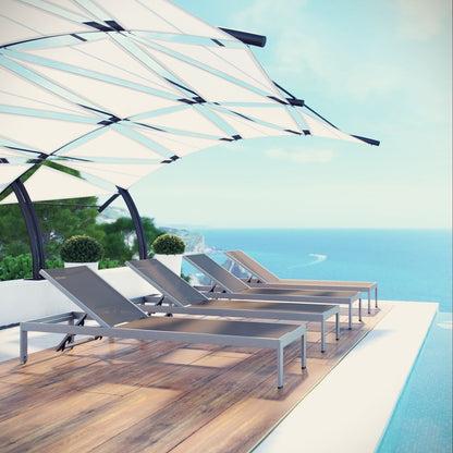 Shore Chaise Outdoor Patio Aluminum, Grey, Metal 11493