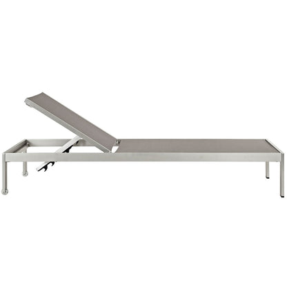 Shore Chaise Outdoor Patio Aluminum, Grey, Metal 11496