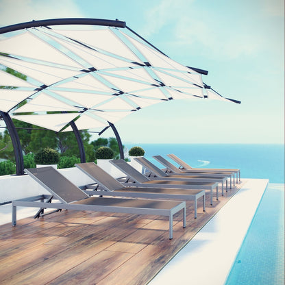 Shore Chaise Outdoor Patio Aluminum, Grey, Metal 11496