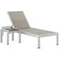 Shore Chaise and Side Table set, Grey, Metal 11498