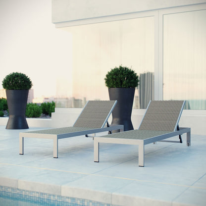 Shore Chaise Outdoor Patio Aluminum, Grey, Metal 11500