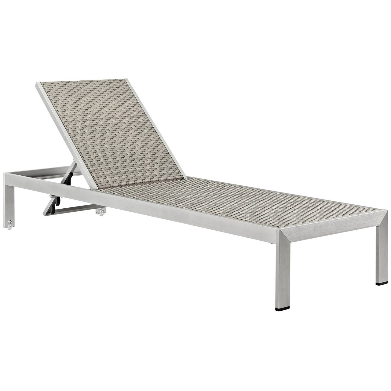 Shore Chaise Outdoor Patio Aluminum Set of 4, Grey, Metal 11501
