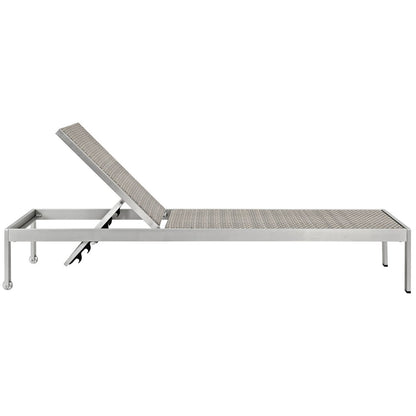 Shore Chaise Outdoor Patio Aluminum Set of 4, Grey, Metal 11501