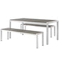 Shore 3 Piece Outdoor Patio Aluminum Dining Set, Aluminum Metal Steel, Grey Gray 13557