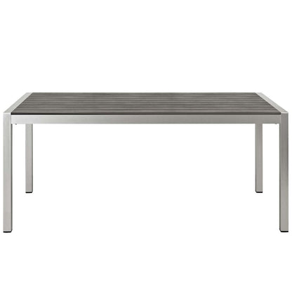 Shore 3 Piece Outdoor Patio Aluminum Dining Set, Aluminum Metal Steel, Grey Gray 13557