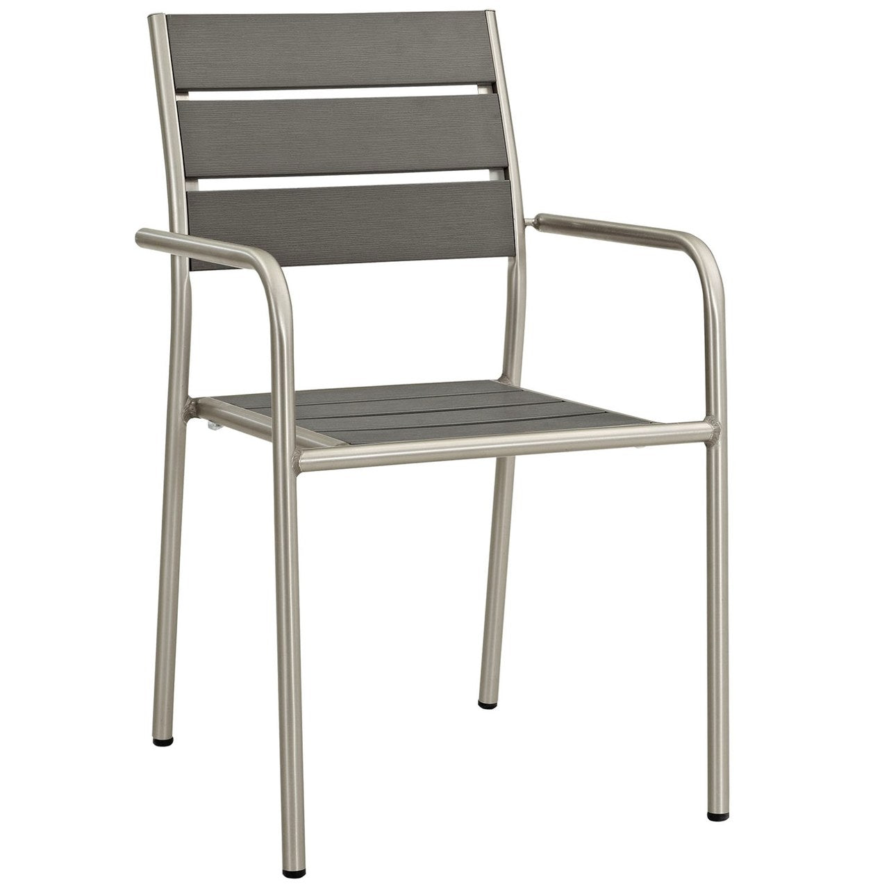 Shore Five PCS Outdoor Patio Aluminum Dining Set, Grey, Metal 11503