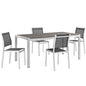 Shore Five PCS Outdoor Patio Aluminum Dining Set, Black, Metal 11504