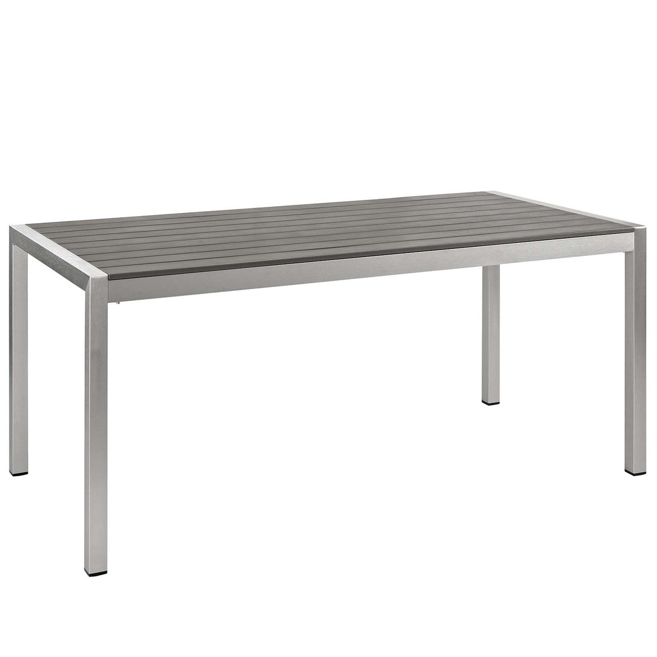 Shore 7 Piece Outdoor Patio Aluminum Dining Set, Aluminum Metal Steel, Grey Gray 13558