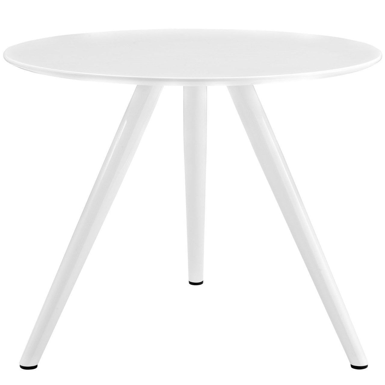 Lippa 36" Round Wood Top Dining Table with Tripod Base, White, Metal 11508