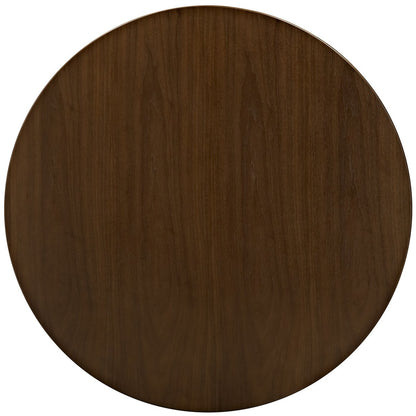 Lippa 36" Round Walnut Dining Table with Tripod Base, Brown, Metal 11510