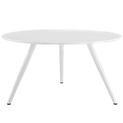 Lippa 54" Round Wood Top Dining Table with Tripod Base, White, Wood 11511