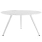 Lippa 54" Round Wood Top Dining Table with Tripod Base, White, Wood 11511