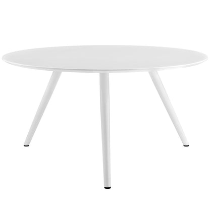 Lippa 54" Round Wood Top Dining Table with Tripod Base, White, Wood 11511