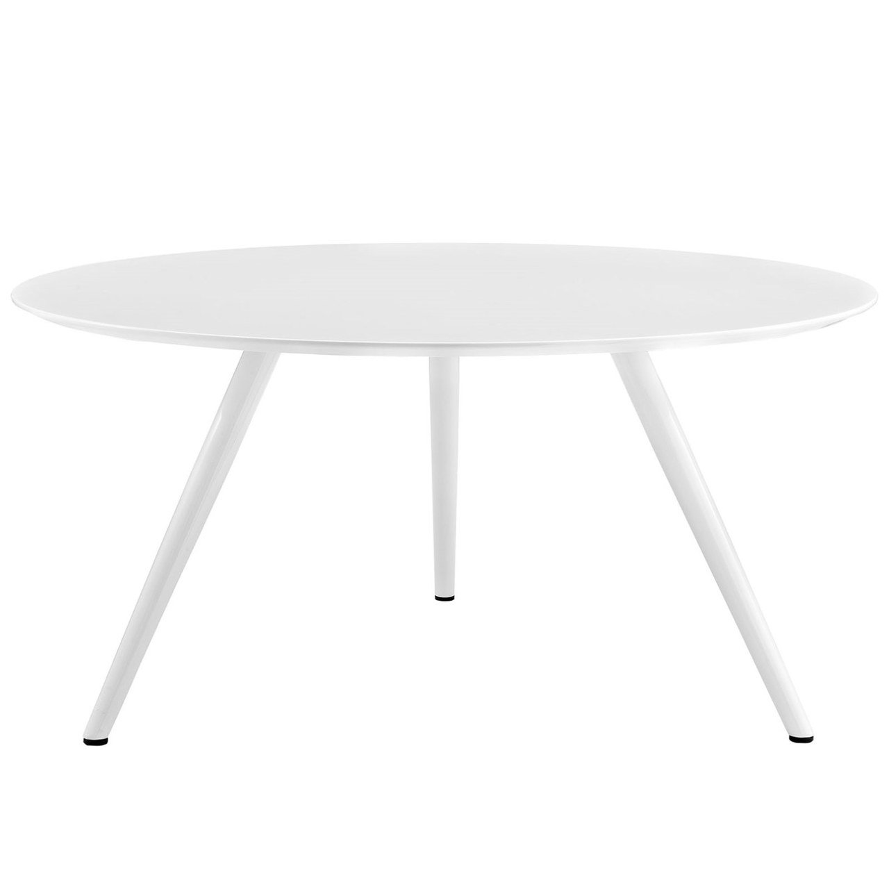 Lippa 60" Round Wood Top Dining Table with Tripod Base, White, Wood 11512