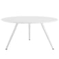 Lippa 60" Round Wood Top Dining Table with Tripod Base, White, Wood 11512