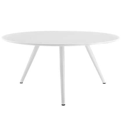Lippa 60" Round Wood Top Dining Table with Tripod Base, White, Wood 11512