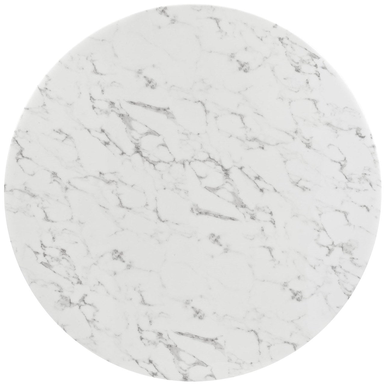 Lippa 54" Round Artificial Marble Dining Table with Tripod Base, White, Wood 11513