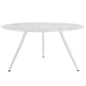 Lippa 60" Round Artificial Marble Dining Table with Tripod Base, White, Marble 11514