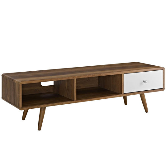 Transmit 55" TV Stand, Wood, Natural Brown White 13561