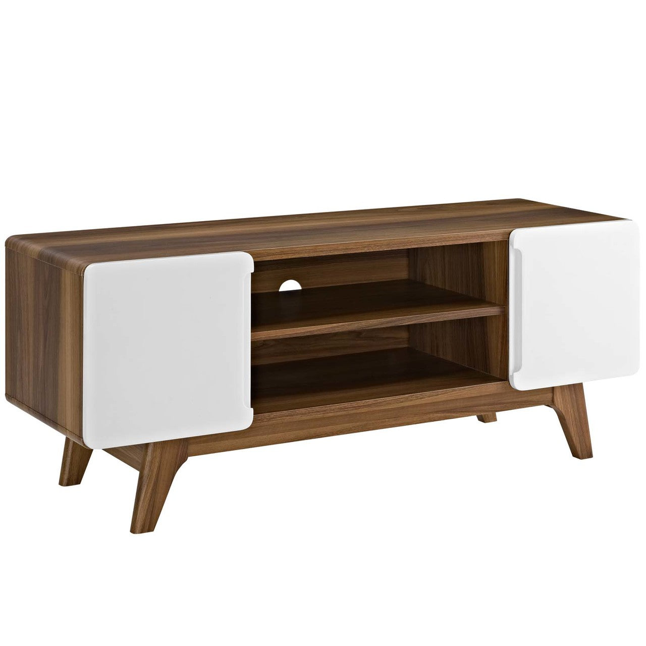 Tread 47" TV Stand, Wood, Natural Brown White 13564