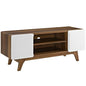 Tread 47" TV Stand, Wood, Natural Brown White 13564