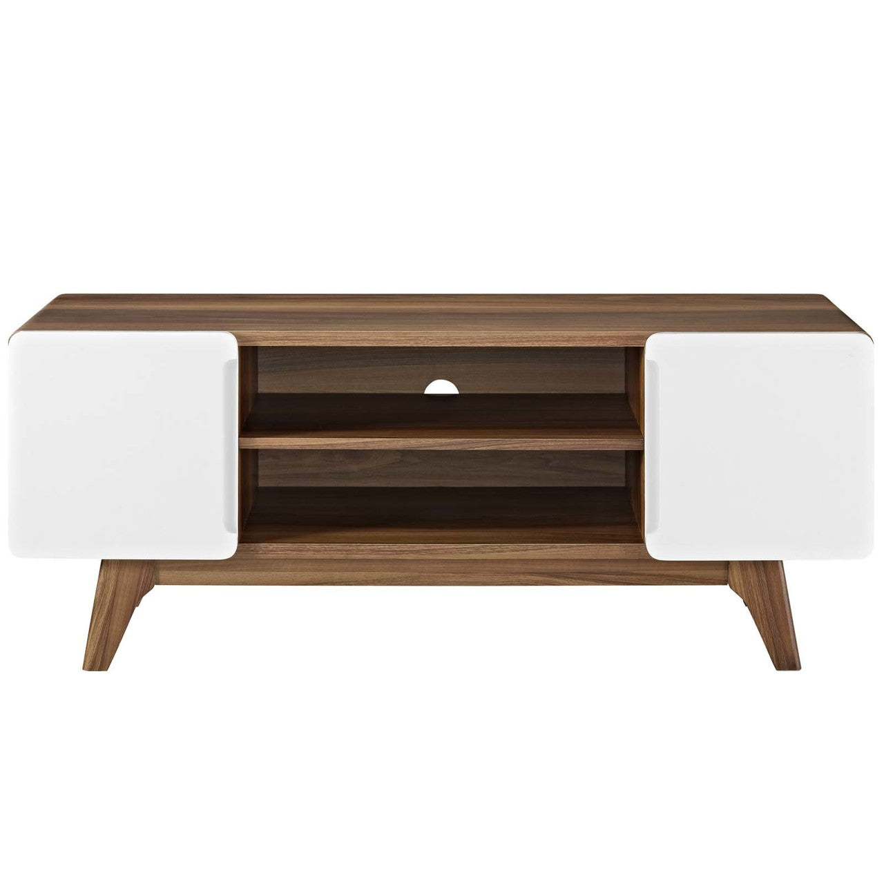 Tread 47" TV Stand, Wood, Natural Brown White 13564
