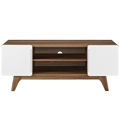 Tread 47" TV Stand, Wood, Natural Brown White 13564