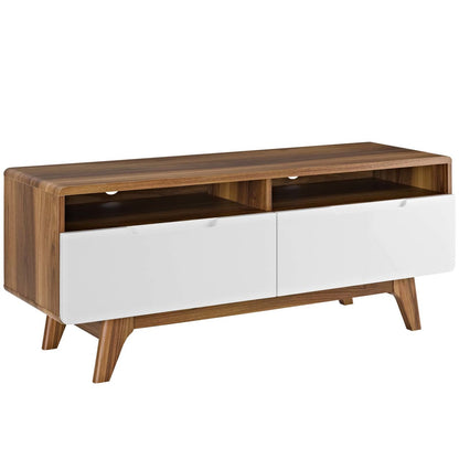 Origin 47" TV Stand, Wood, Natural Brown White 13566