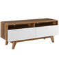 Origin 47" TV Stand, Wood, Natural Brown White 13566