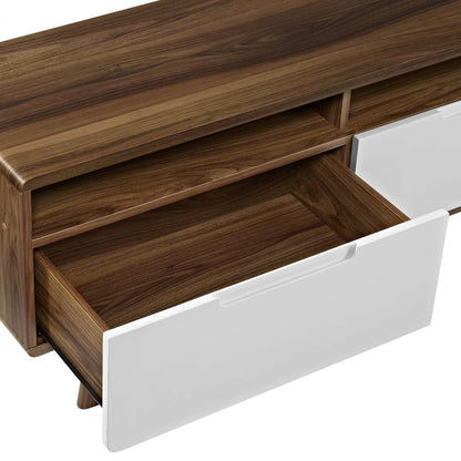 Origin 47" TV Stand, Wood, Natural Brown White 13566