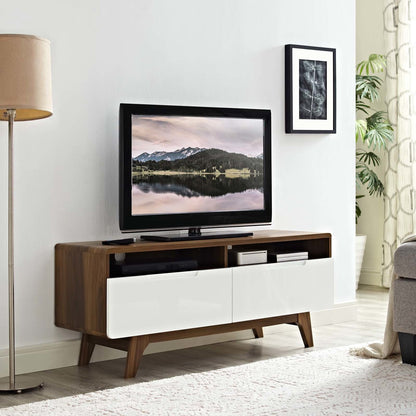 Origin 47" TV Stand, Wood, Natural Brown White 13566