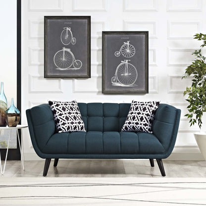 Bestow Upholstered Fabric Loveseat, Fabric, Blue 13567