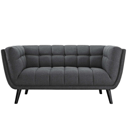 Bestow Upholstered Fabric Loveseat, Fabric, Grey Gray 13568