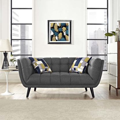 Bestow Upholstered Fabric Loveseat, Fabric, Grey Gray 13568