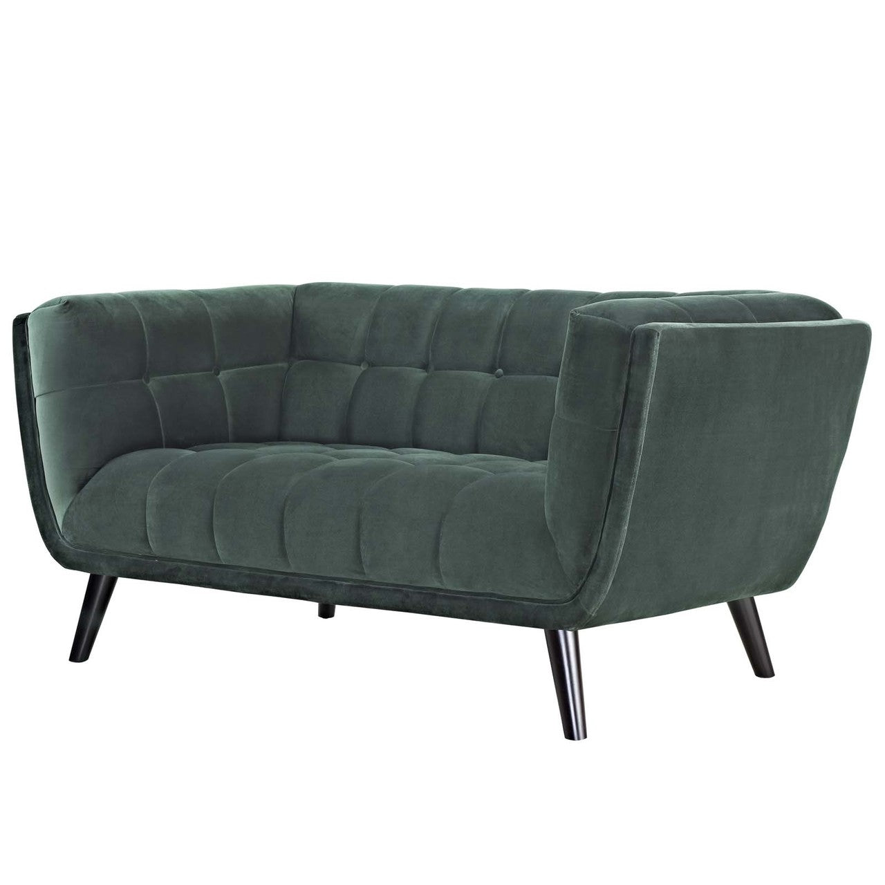 Bestow Velvet Loveseat, Velvet Fabric, Green 13570