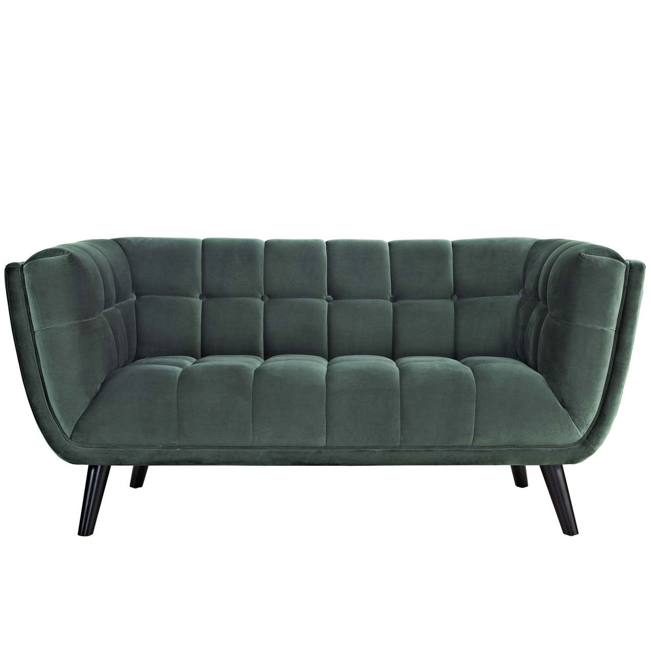 Bestow Velvet Loveseat, Velvet Fabric, Green 13570