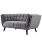 Bestow Velvet Loveseat, Velvet Fabric, Grey Gray 13571