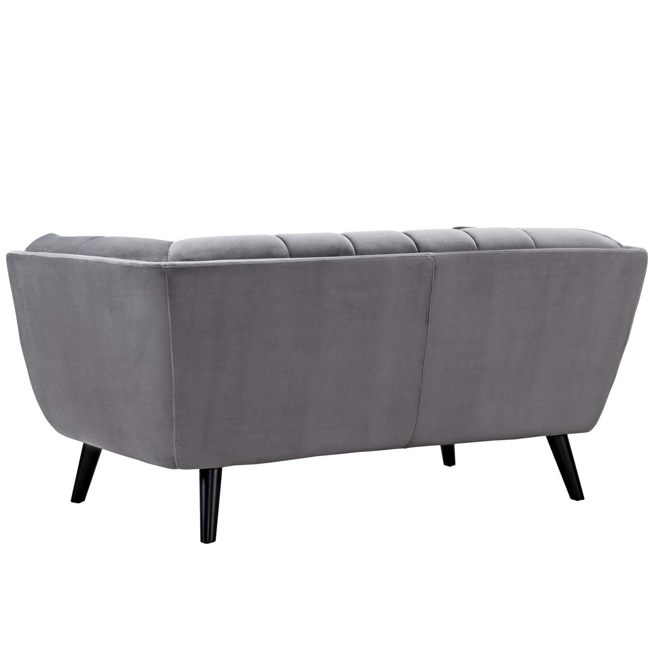 Bestow Velvet Loveseat, Velvet Fabric, Grey Gray 13571