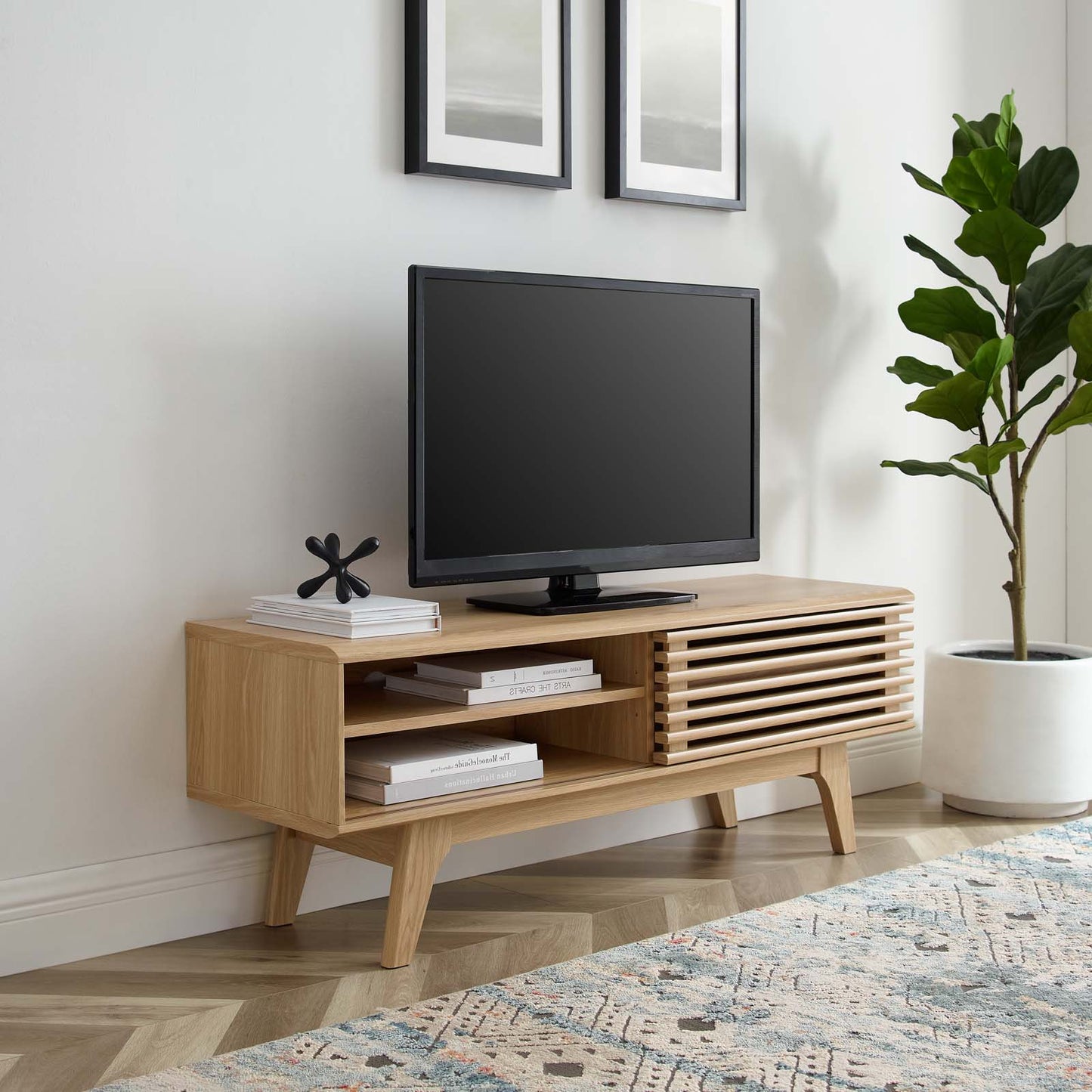 Render 48 TV Stand, Wood, Brown Oak, 18122