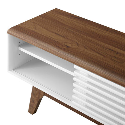 Render 48 TV Stand, Wood, Brown Walnut White, 18123