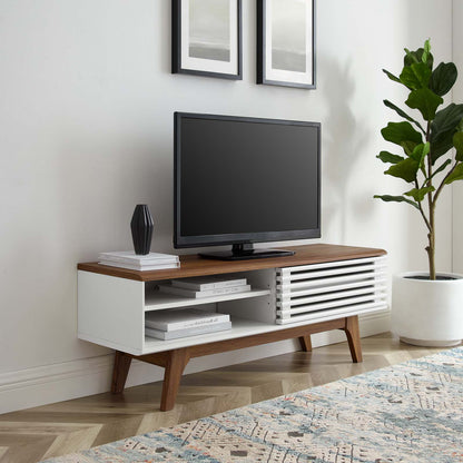 Render 48 TV Stand, Wood, Brown Walnut White, 18123